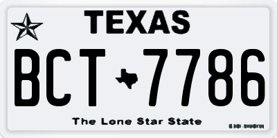 TX license plate BCT7786