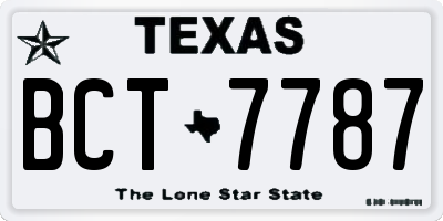 TX license plate BCT7787