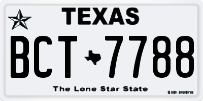 TX license plate BCT7788
