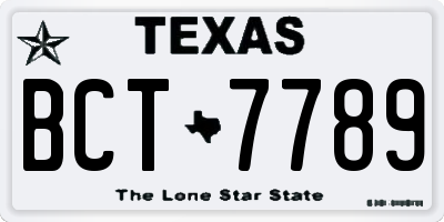 TX license plate BCT7789