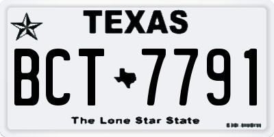 TX license plate BCT7791