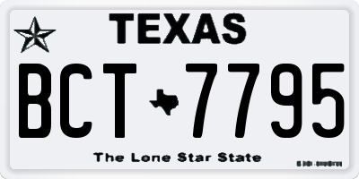 TX license plate BCT7795