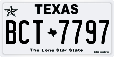 TX license plate BCT7797