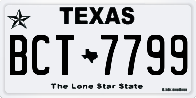 TX license plate BCT7799