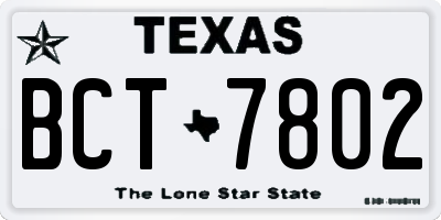 TX license plate BCT7802