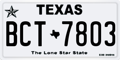TX license plate BCT7803
