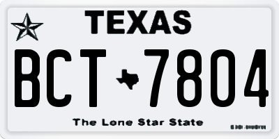 TX license plate BCT7804