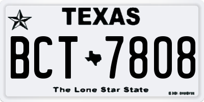 TX license plate BCT7808