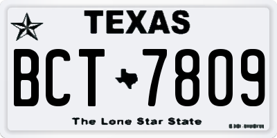 TX license plate BCT7809