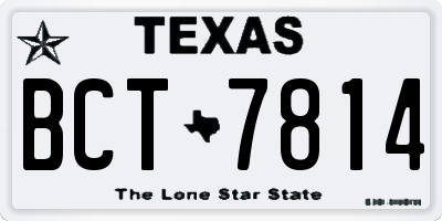 TX license plate BCT7814