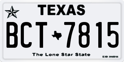 TX license plate BCT7815
