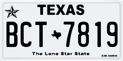 TX license plate BCT7819