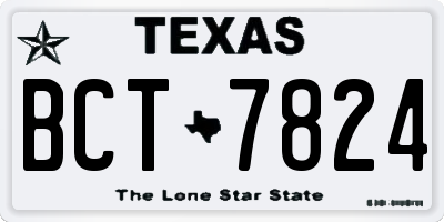 TX license plate BCT7824