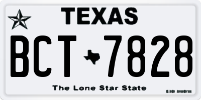 TX license plate BCT7828
