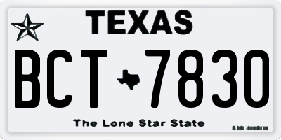 TX license plate BCT7830