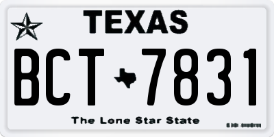 TX license plate BCT7831