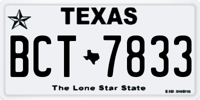 TX license plate BCT7833