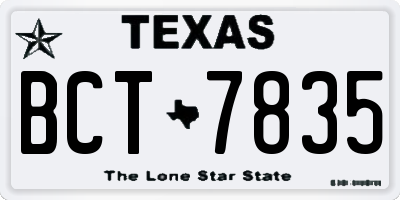 TX license plate BCT7835