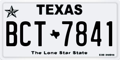 TX license plate BCT7841