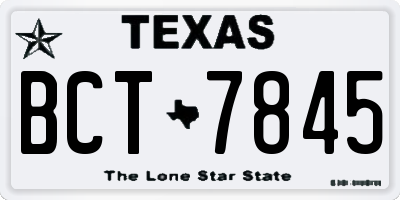 TX license plate BCT7845
