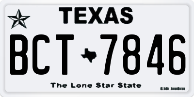 TX license plate BCT7846