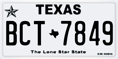 TX license plate BCT7849