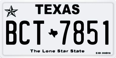 TX license plate BCT7851