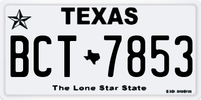 TX license plate BCT7853