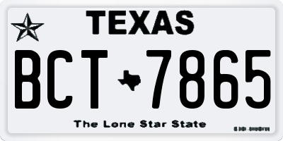 TX license plate BCT7865