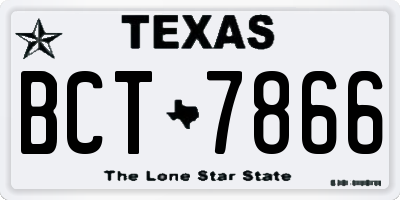 TX license plate BCT7866