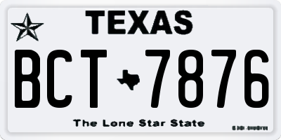 TX license plate BCT7876