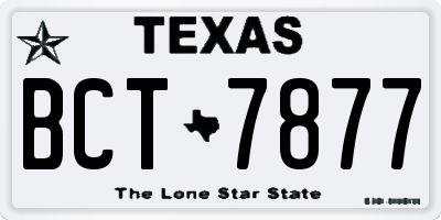 TX license plate BCT7877