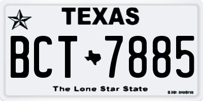 TX license plate BCT7885