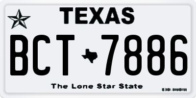 TX license plate BCT7886