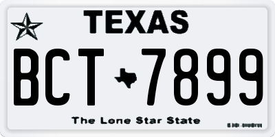TX license plate BCT7899