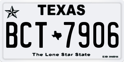 TX license plate BCT7906