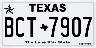 TX license plate BCT7907