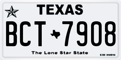 TX license plate BCT7908