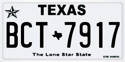 TX license plate BCT7917