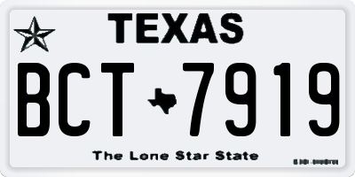 TX license plate BCT7919