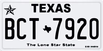 TX license plate BCT7920