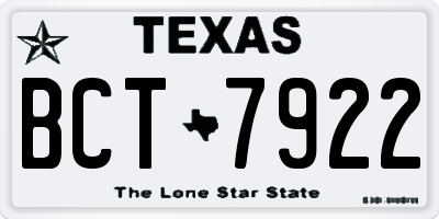TX license plate BCT7922