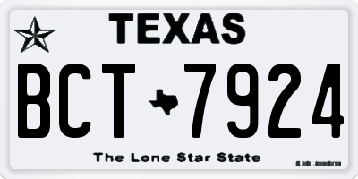 TX license plate BCT7924