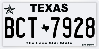 TX license plate BCT7928