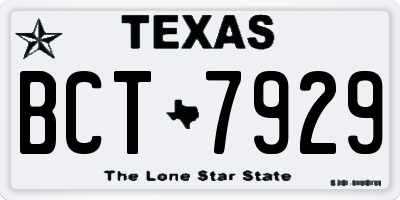 TX license plate BCT7929