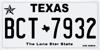 TX license plate BCT7932