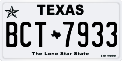TX license plate BCT7933