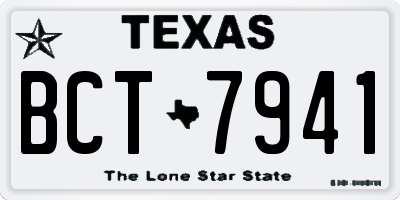 TX license plate BCT7941