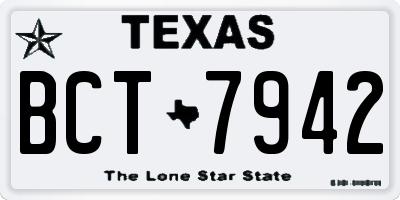 TX license plate BCT7942