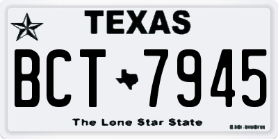 TX license plate BCT7945